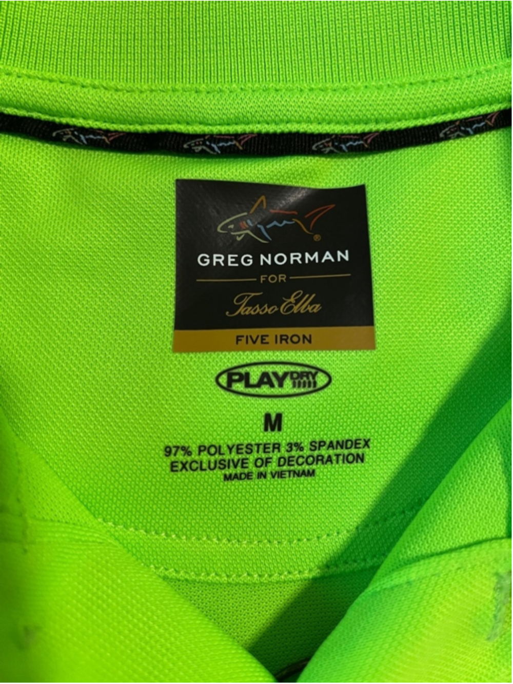 Greg Norman for Tasso Elba Men's Neon Green Polo Shirt - Picture 2 of 4